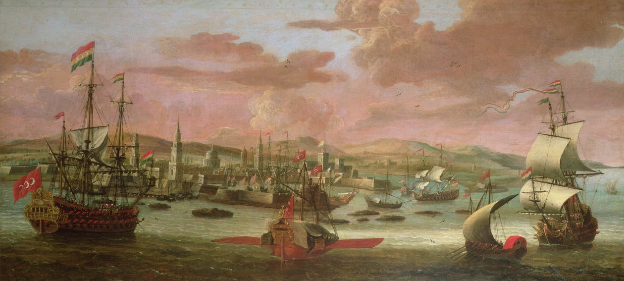 Holland Men-o" - Háború és török gályák Konstantinápoly mellett alkotó: Jacob Knyff