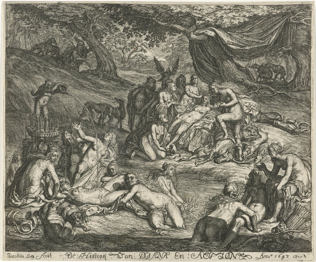 Diana felfedezi Callisto terhességét Diana és Acteon története (cím a tárgyon) alkotó: Jacob Lois