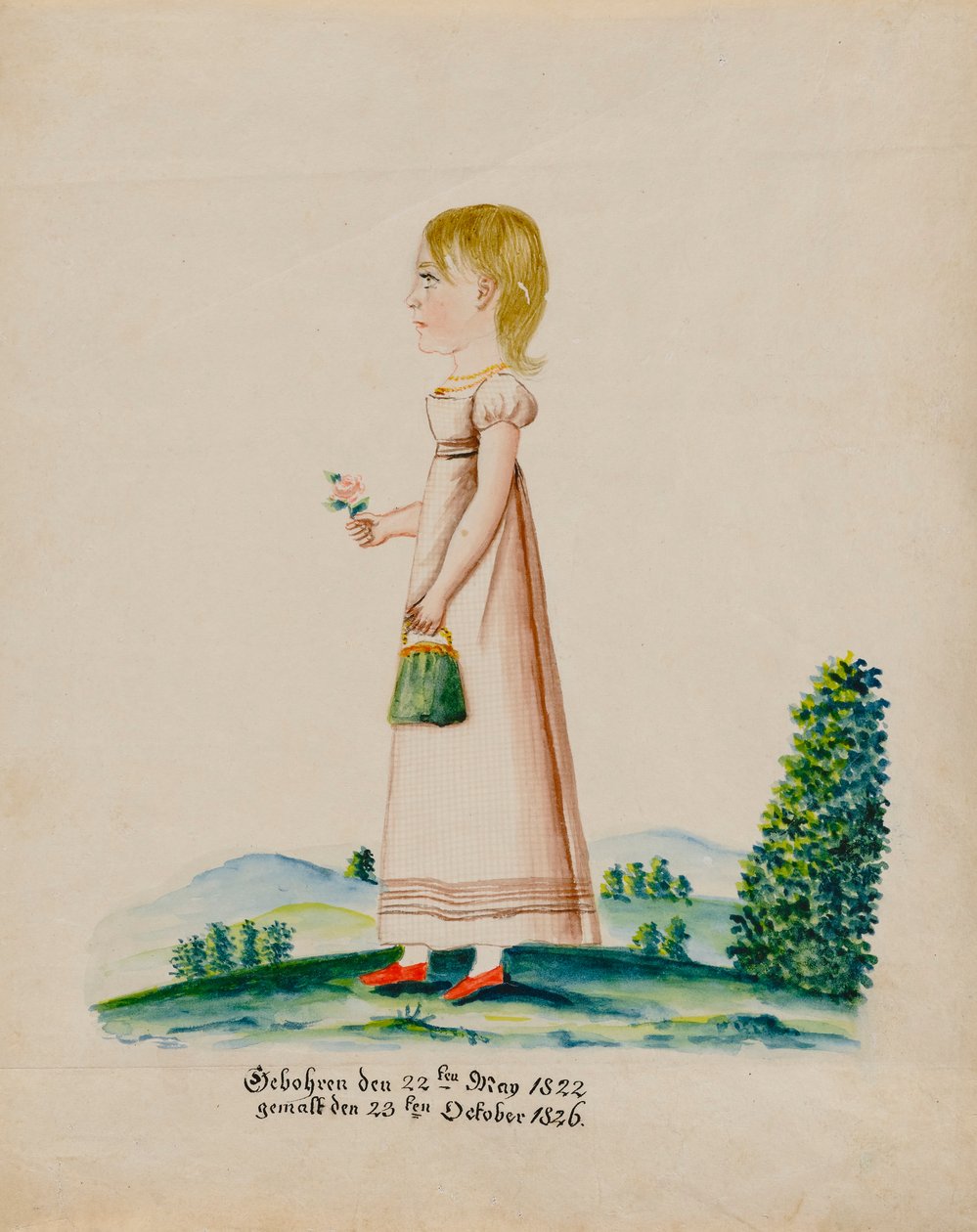 Sarah Musser portréja, 1826. alkotó: Jacob Maentel