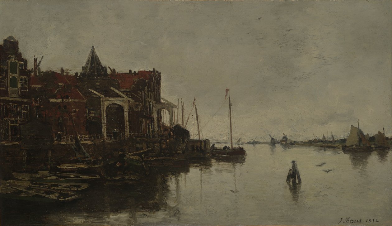 Kikötői jelenet alkotó: Jacob Maris