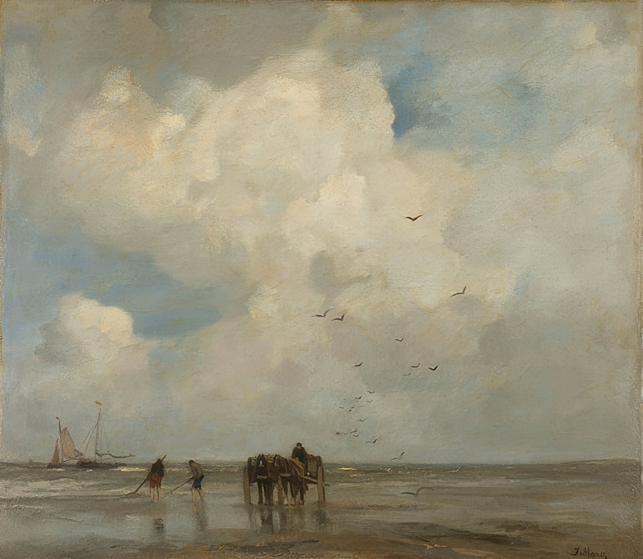 Muschelfischer (Kagyló). 1885 alkotó: Jacob Henricus or Hendricus Maris