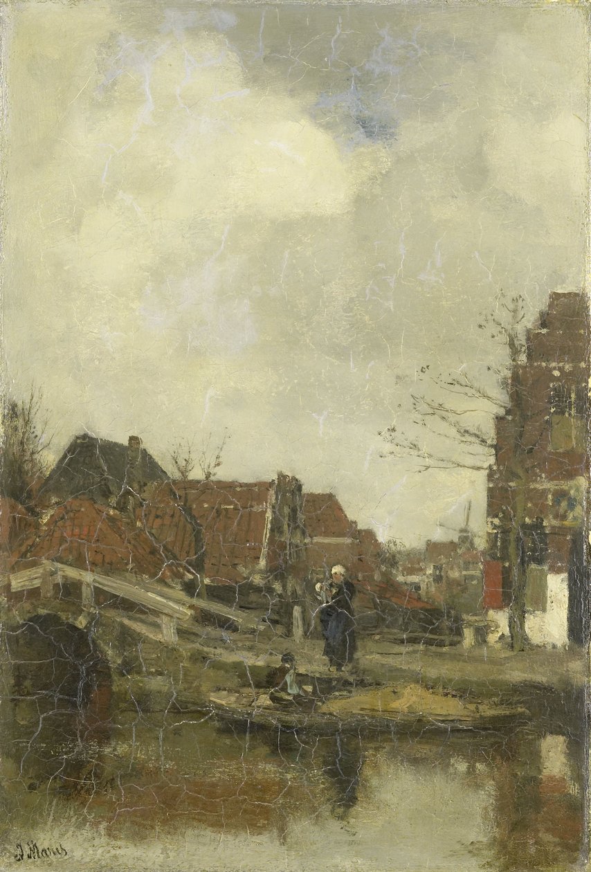 Régi környék a vízen alkotó: Jacob Maris