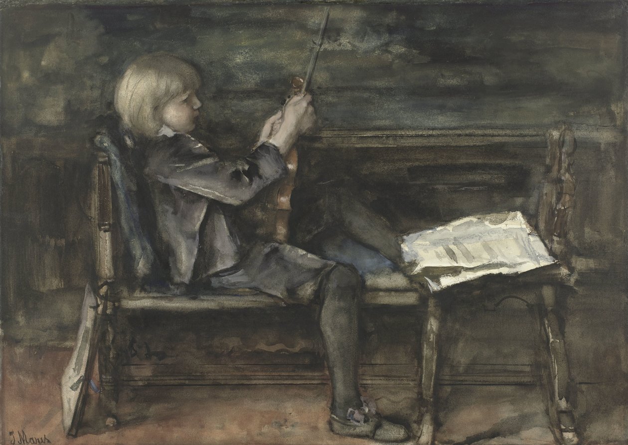 Willem Matthijs Maris portréja, hegedűvel alkotó: Jacob Maris