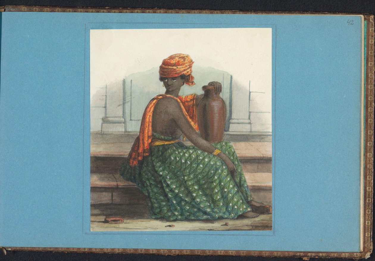 Nő koto misiben Album Suriname rajzaival, p.42(r) (50) (sorozat címe) alkotó: Jacob Marius Adriaan Martini van Geffen