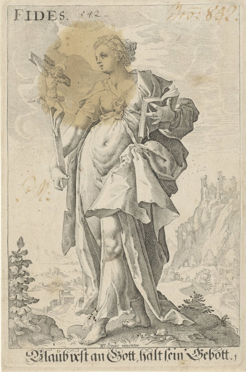 Geloof (Fides) Fides (cím az objektumon) alkotó: Jacob Matham (attributed to)