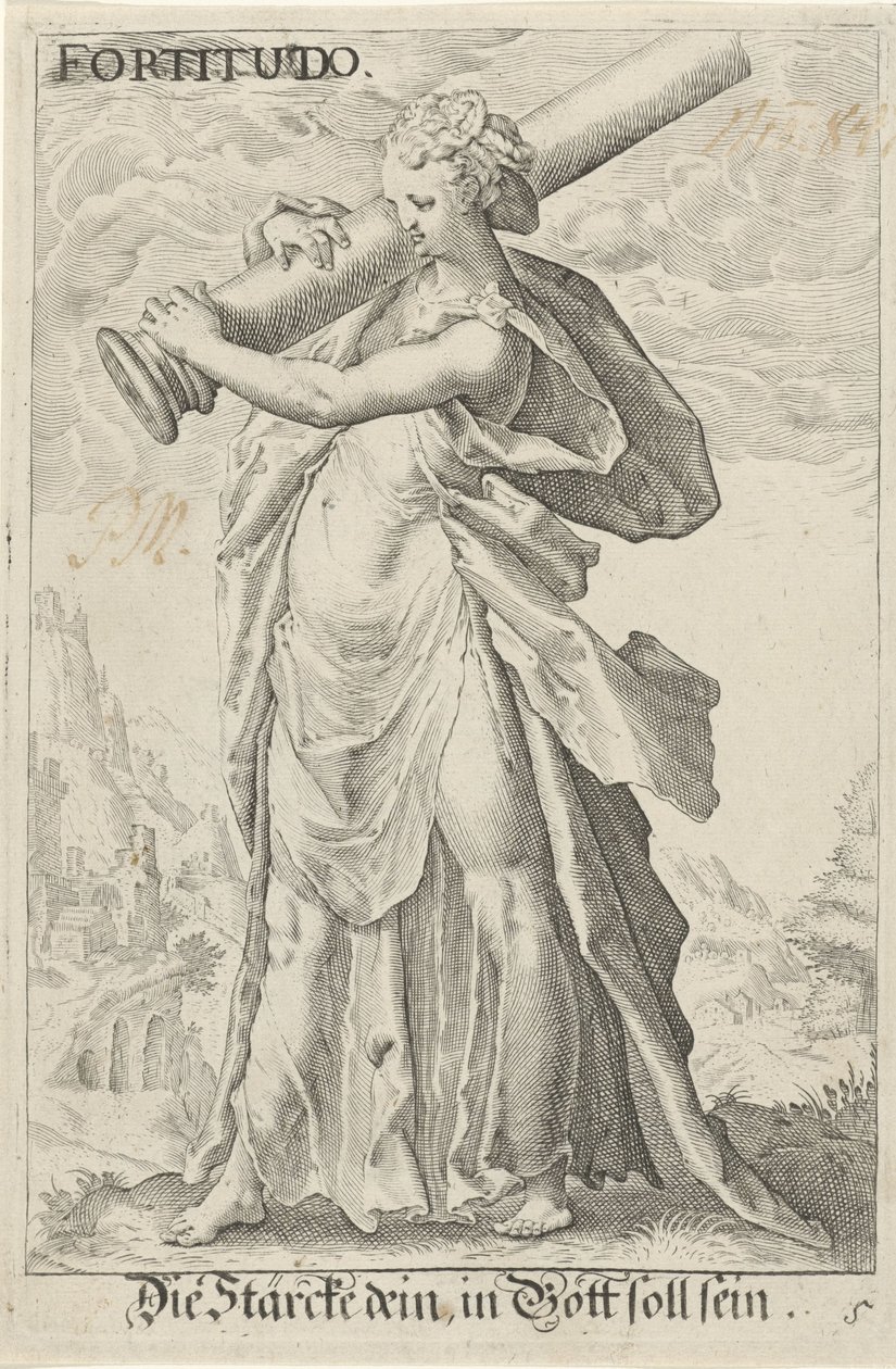 Kracht (erő) Erősség (cím az objektumon) alkotó: Jacob Matham (attributed to)