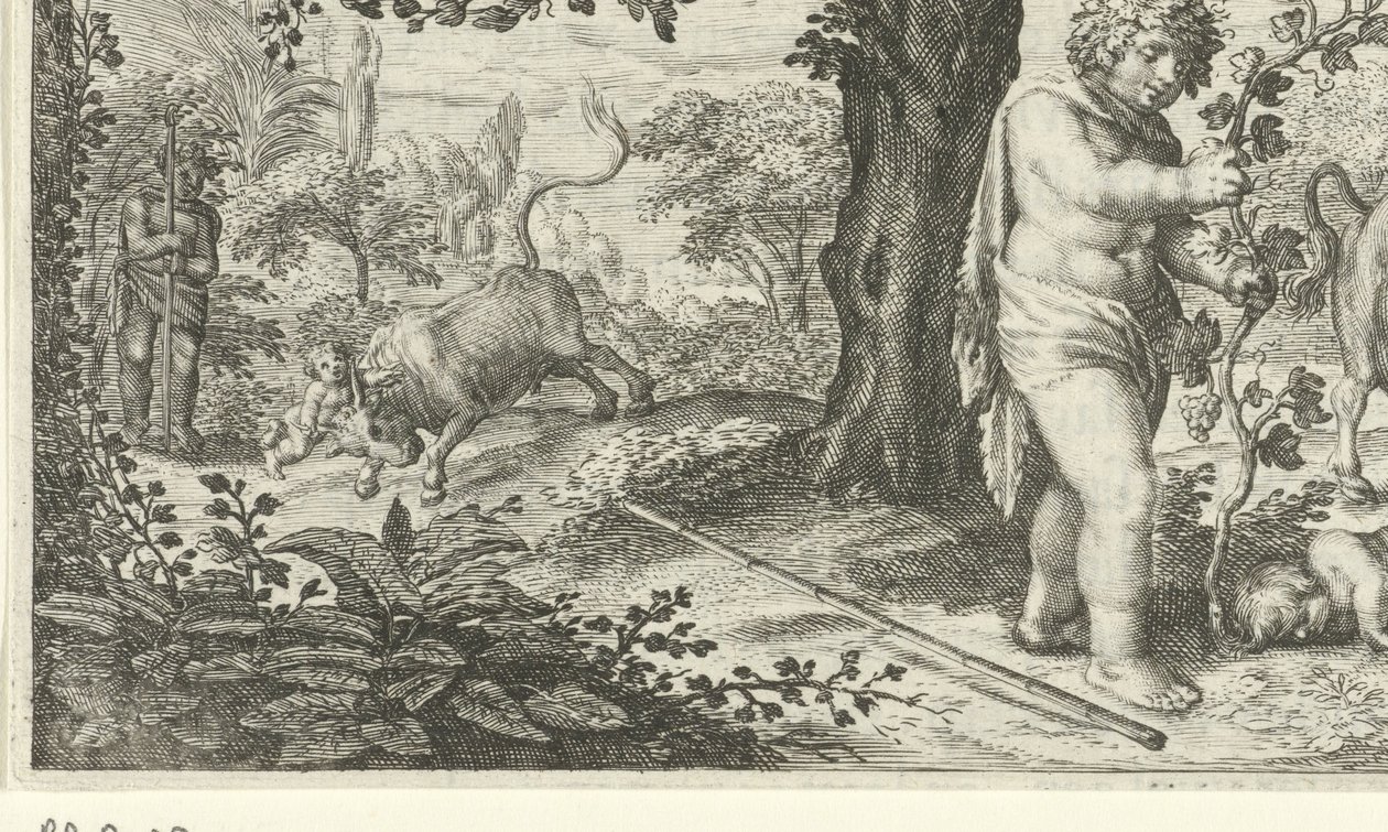 Bacchus és Ampelus alkotó: Jacob Matham