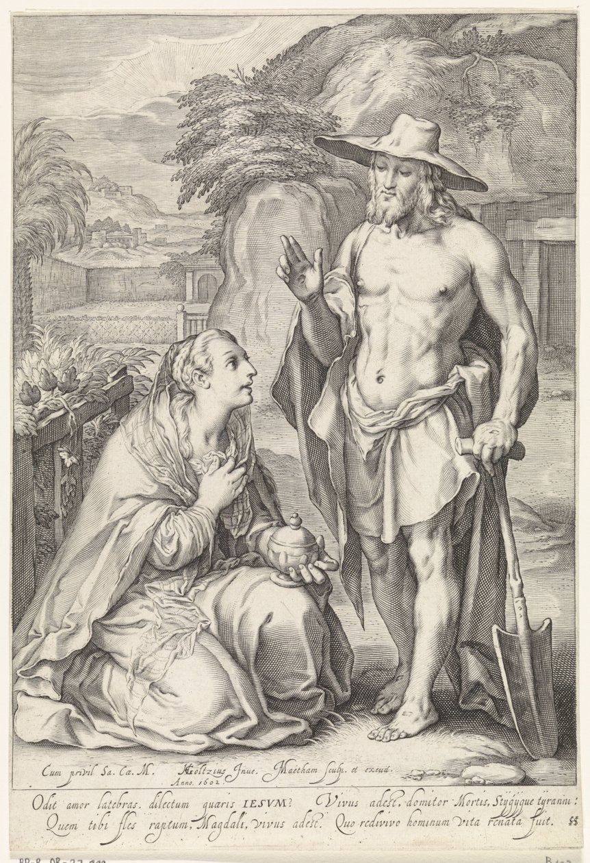 Krisztus megjelenik Mária Magdolnának (Noli me tangere) alkotó: Jacob Matham