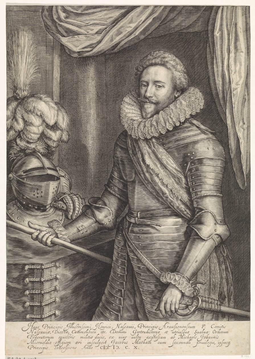 Orániai-Nassaui Frigyes Henrik herceg portréja alkotó: Jacob Matham