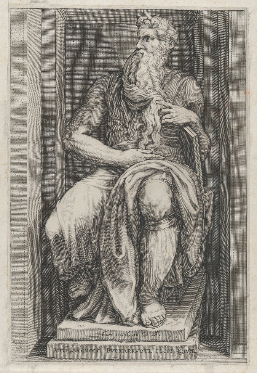 A nagyszerűség római tükre: Mózes Michelangelo szobra után, 16. sz..., 16. század. alkotó: Jacob Matham