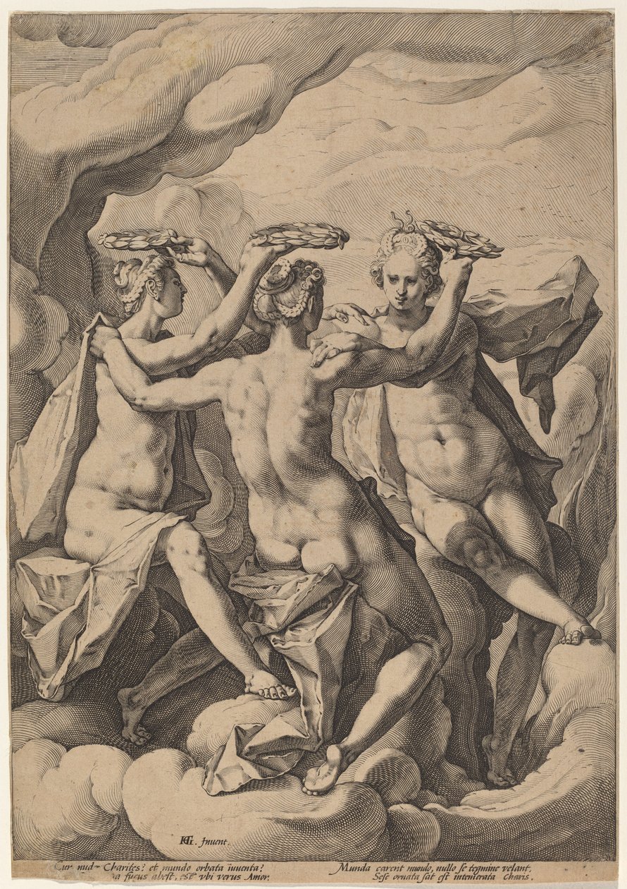 A három grácia alkotó: Jacob Matham, after Hendrick Goltzius