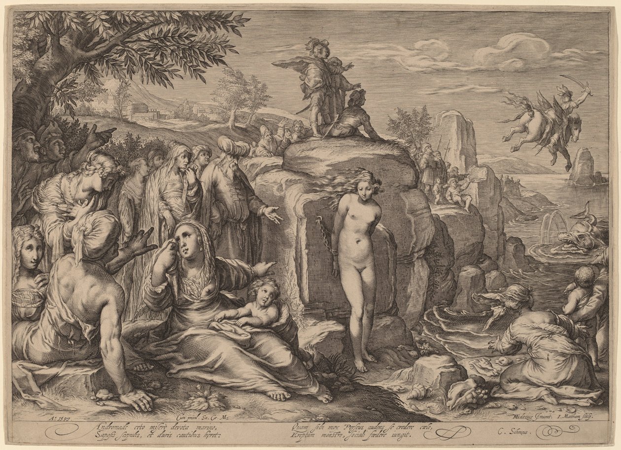 Perszeusz és Androméda alkotó: Jacob Matham after Hendrik Goltzius