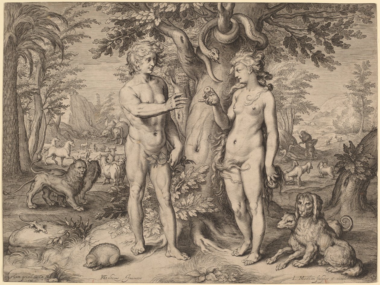 Az ember bukása alkotó: Jacob Matham, after Hendrik Goltzius