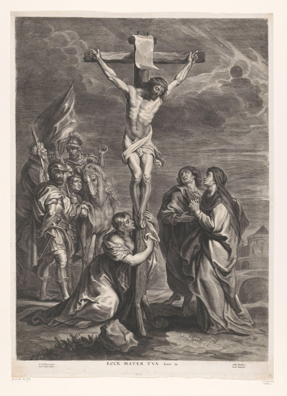 Krisztus a kereszten Ecce mater tua (cím a tárgyon) alkotó: Jacob Neefs