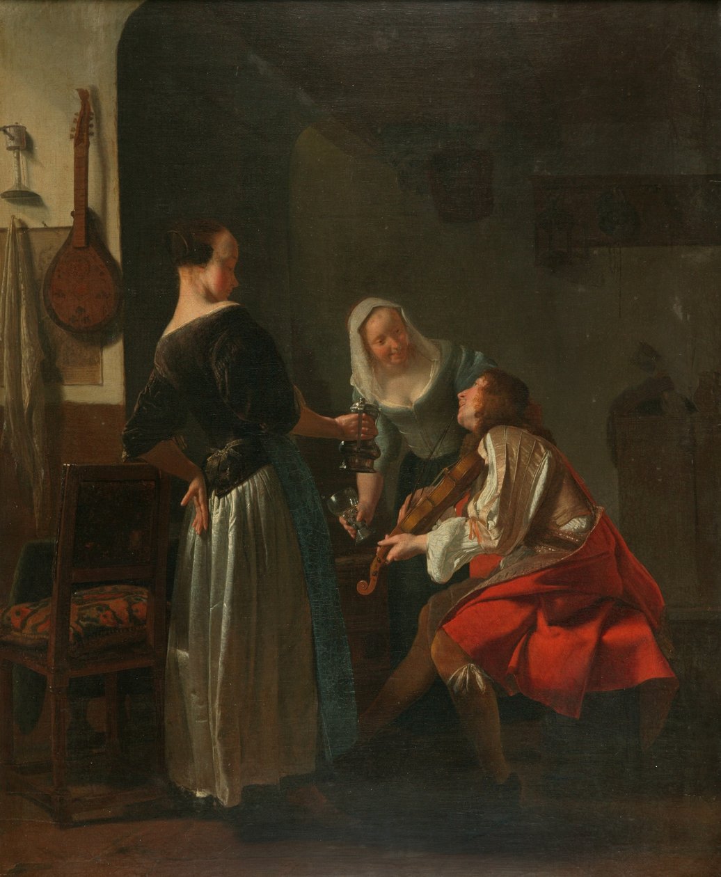 Merry Company, 1665 körül (olaj, vászon) alkotó: Jacob Lucasz Ochtervelt