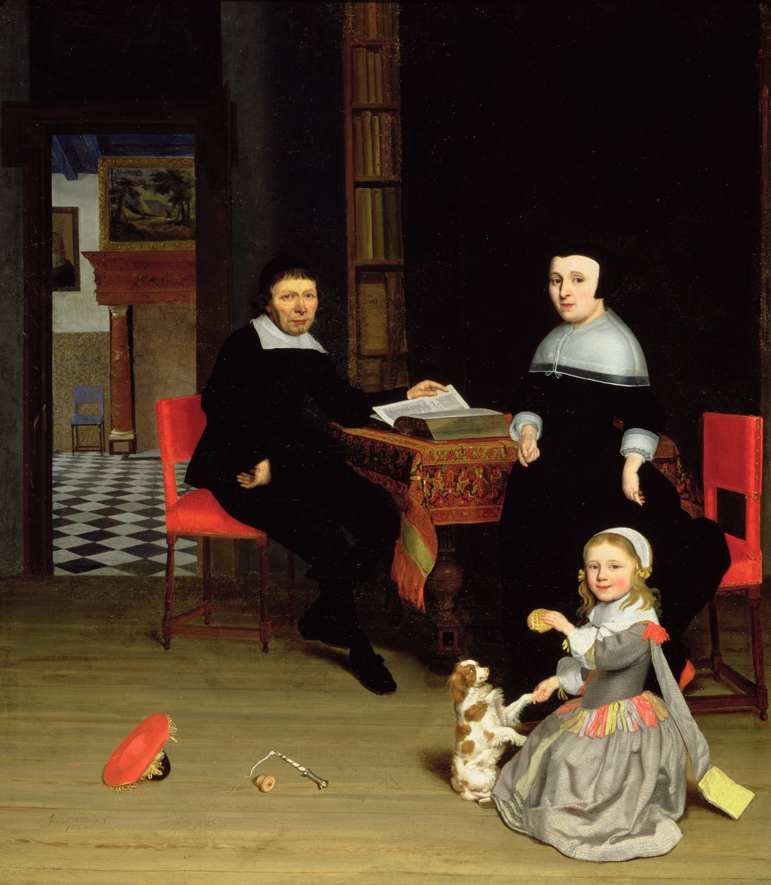 Családi portré, 1663 alkotó: Jacob Lucasz Ochtervelt