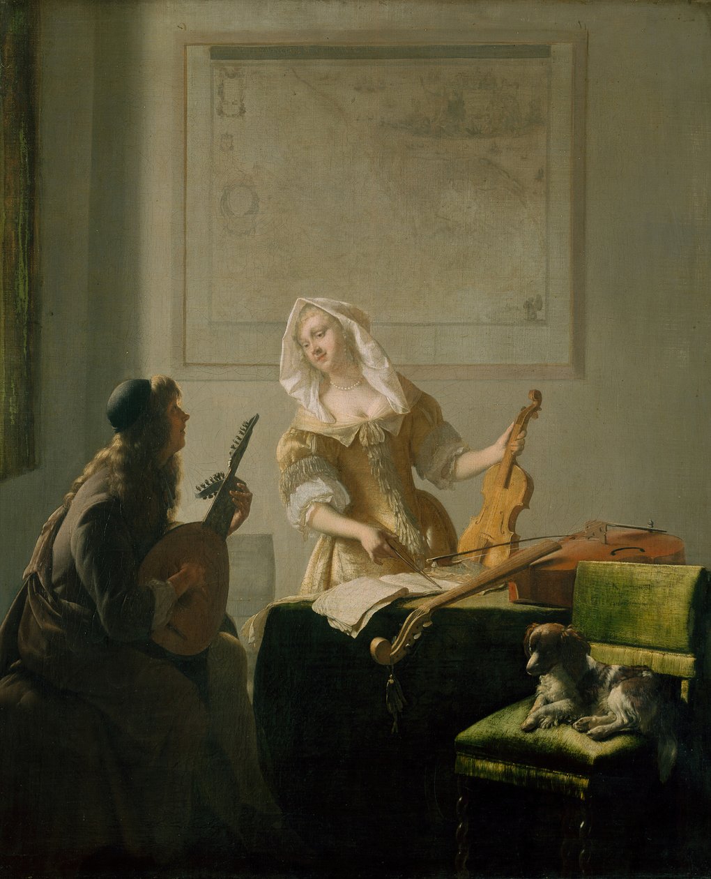 A zenelecke, 1671. alkotó: Jacob Lucasz Ochtervelt