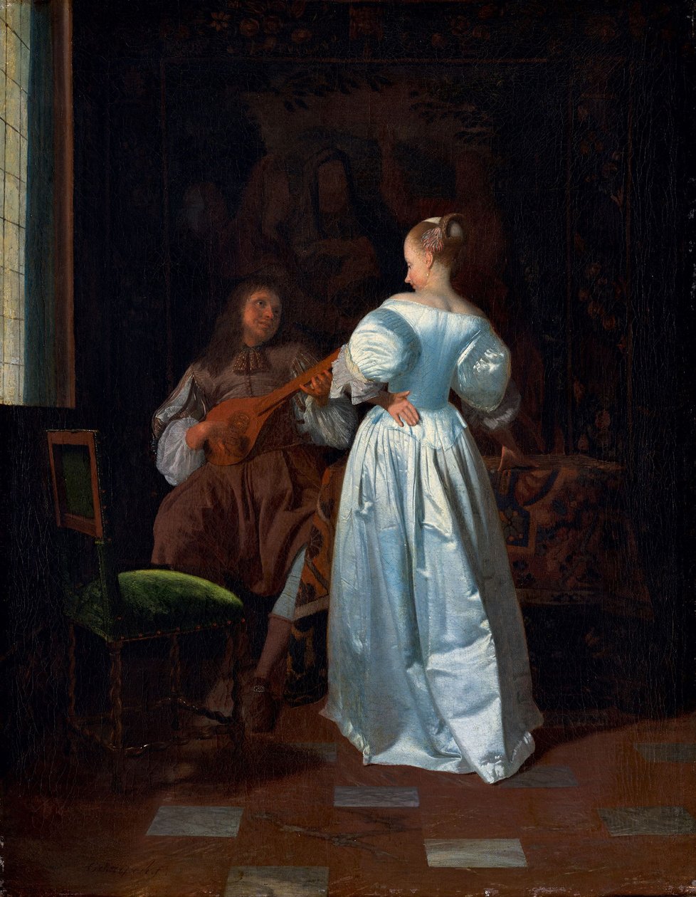 A szerenád, 1669 körül (olaj, vászon) alkotó: Jacob Ochtervelt