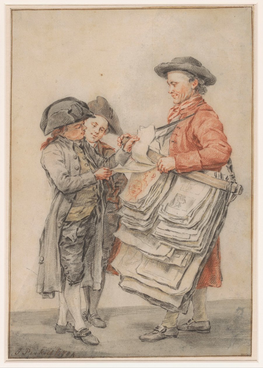 De prentverkoper alkotó: Jacob Perkois (signed by artist)
