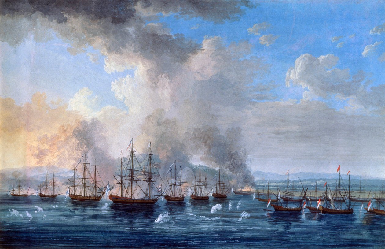 "Az orosz-török csata a Damietta kastélyban 1770-ben", 1770-1772. alkotó: Jacob Philip Hackert
