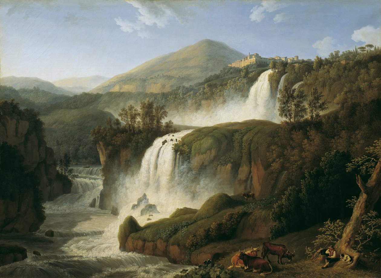 Tivoli nagy vízesése Róma közelében alkotó: Jacob Philipp Hackert