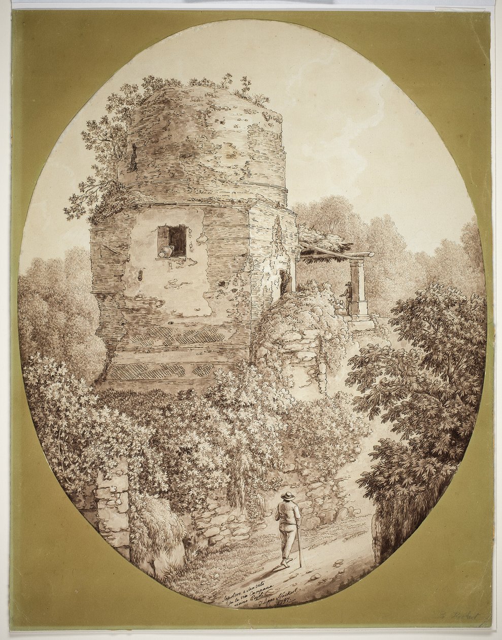 Torony ember sétál alkotó: Jacob Philipp Hackert