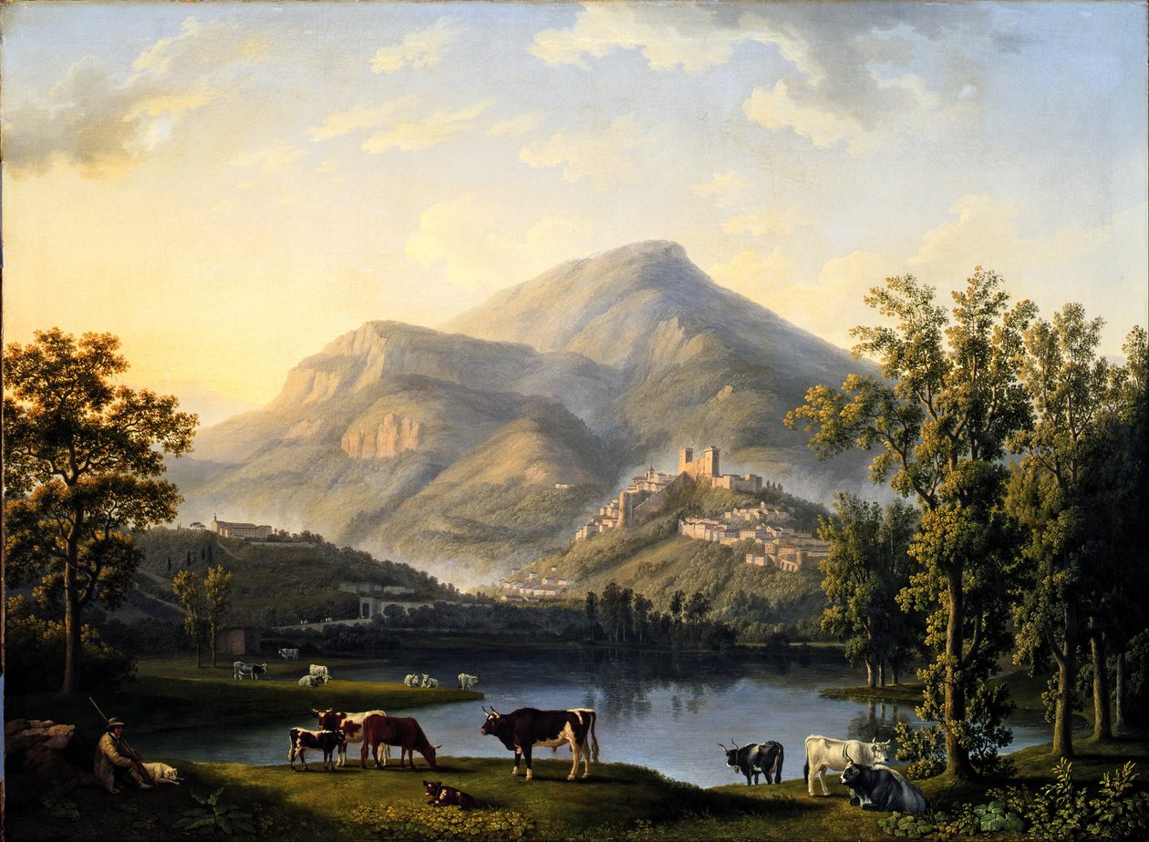 Veduta d’Itri (Táj, kilátással Itrire) alkotó: Jacob Philipp Hackert