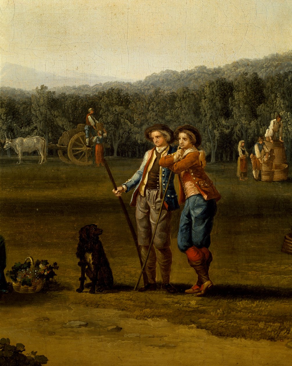 Betakarítás Carditellóban, Jacob Philipp Hackert, részlet alkotó: Jacob Philippe Hackert
