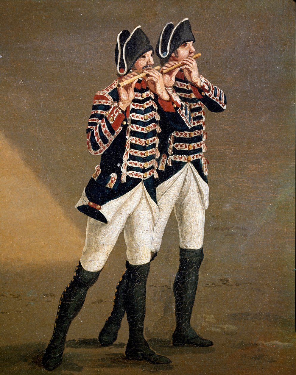 A Bourbon Zenekar zenészei (Borbonic Orchestra furulyásai) Részlet - Jacob Philipp Hackert festménye Hackert d