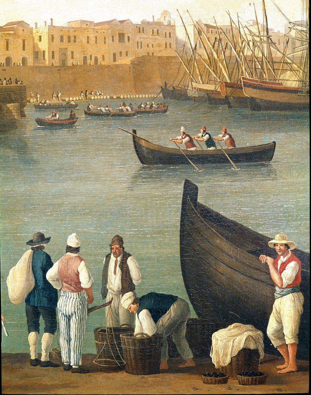 Kagylóhalászok Monopoliból, Puglia, Olaszország (Kagylóhalászok Monopoliban) Jacob Philipp Hackert festménye Hackert d