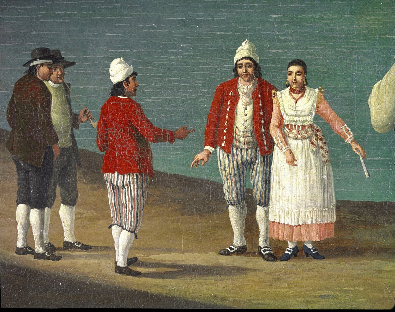 Gallipoli, Puglia, Olaszország (Gallipoli emberek) Jacob Philipp Hackert festménye Hackert d