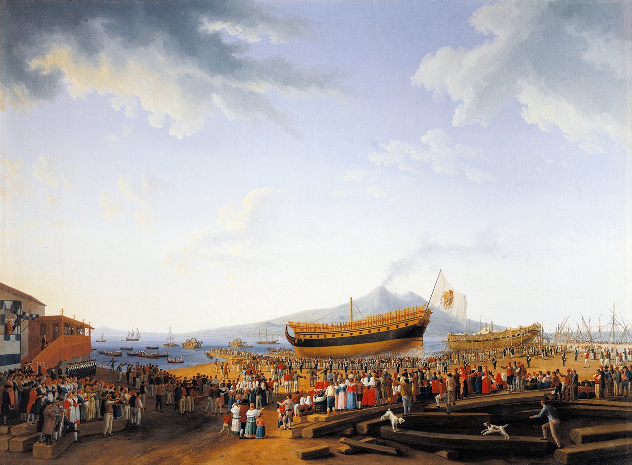 A Castellammare di Stabia Hajógyár, Jacob Philipp Hackert alkotó: Jacob Philippe Hackert