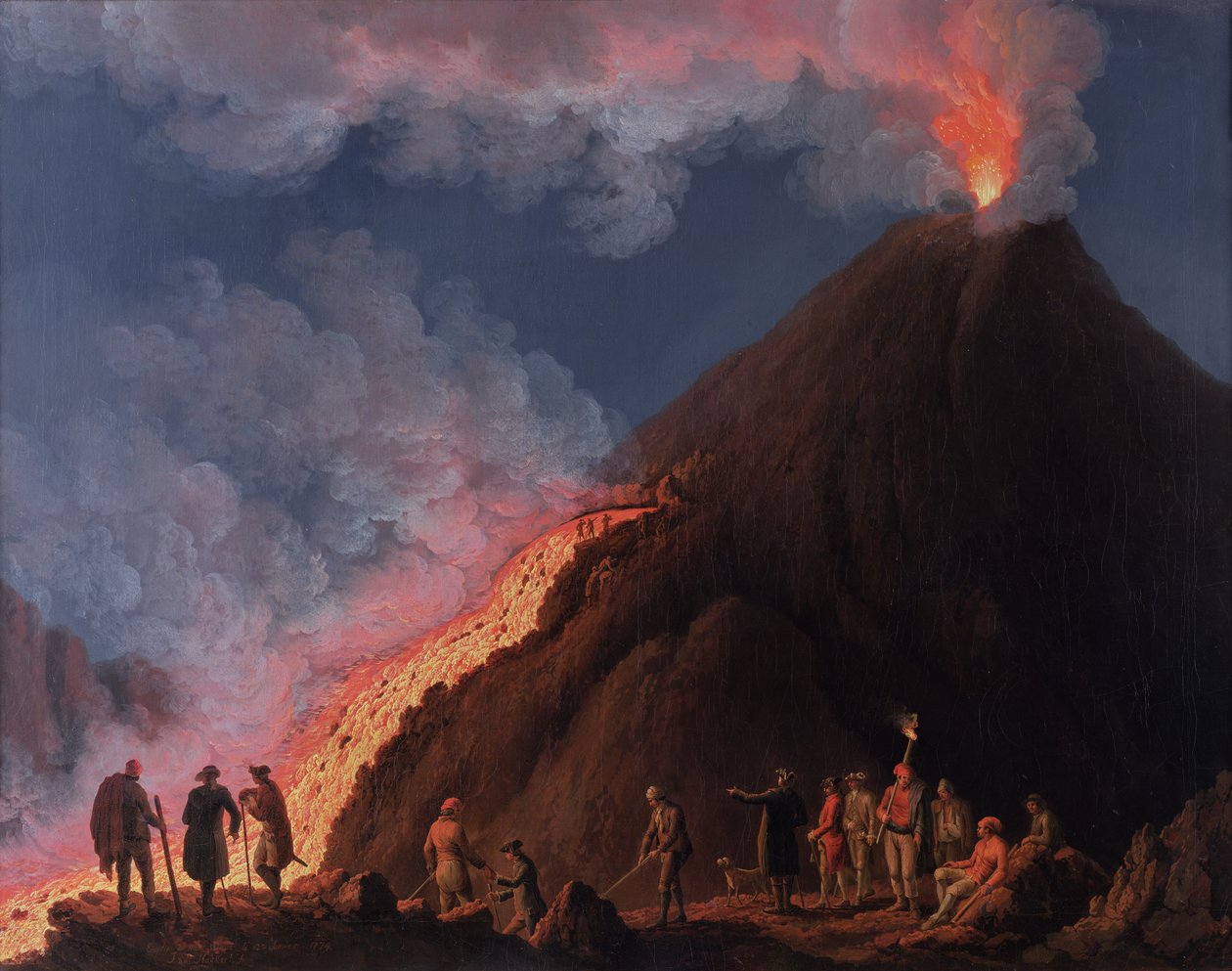 A Vezúv kitörése 1774-ben alkotó: Jacob Philippe Hackert