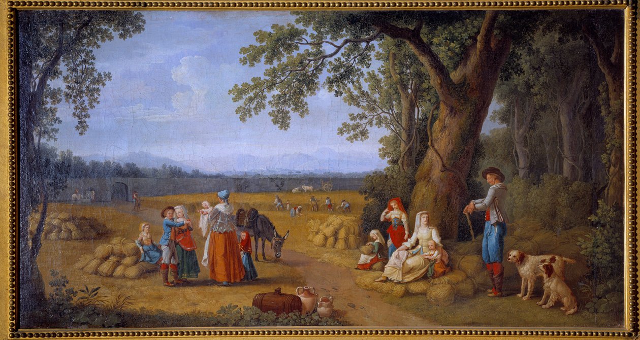 A betakarítás a Caserta melletti Carditellóban Jacob Philipp Hackert festménye Hackert d