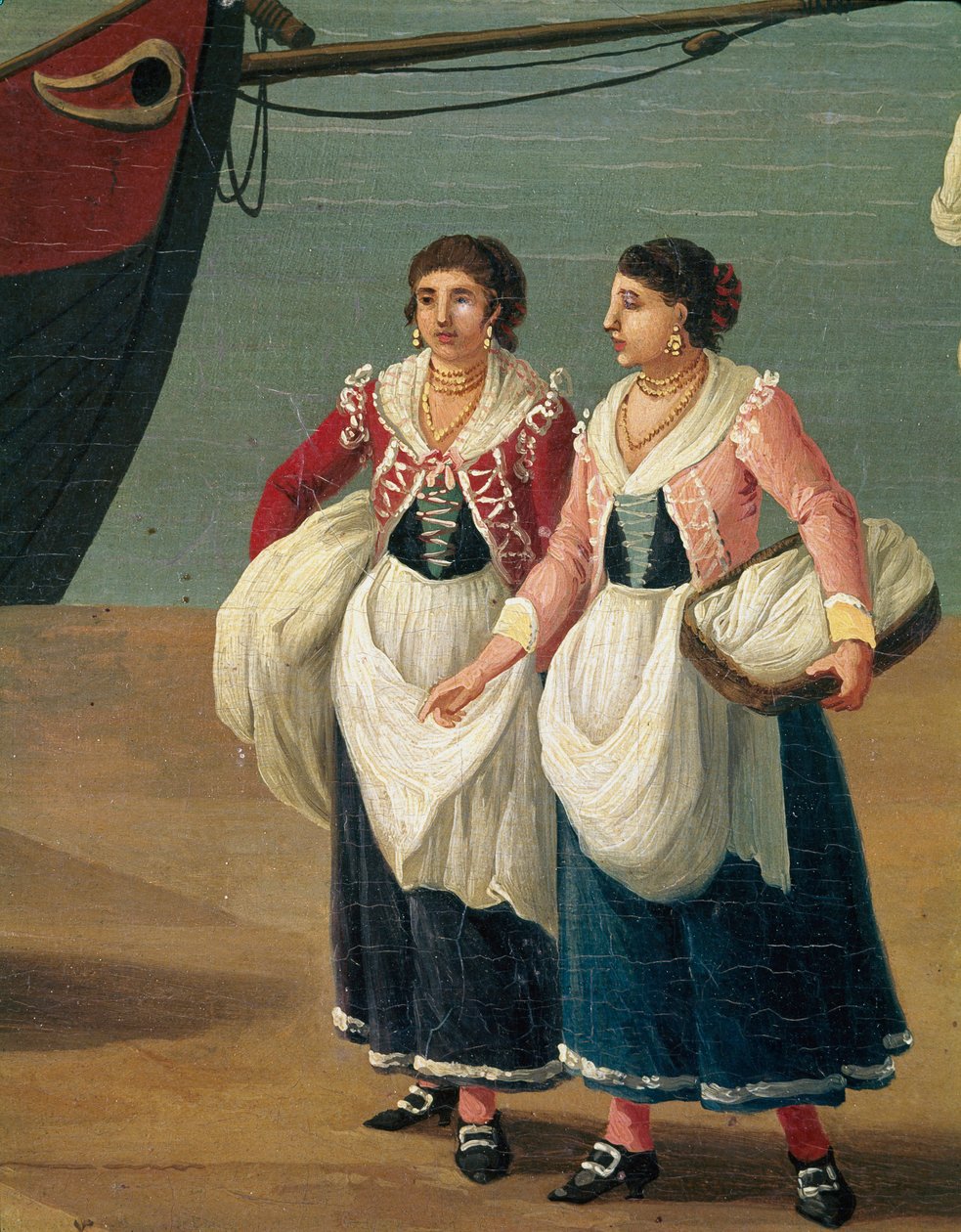Two young girls from Monopoli, Puglia, Italy (Girls from Monopoli) Painting by Jacob Philipp Hackert dit Hackert d