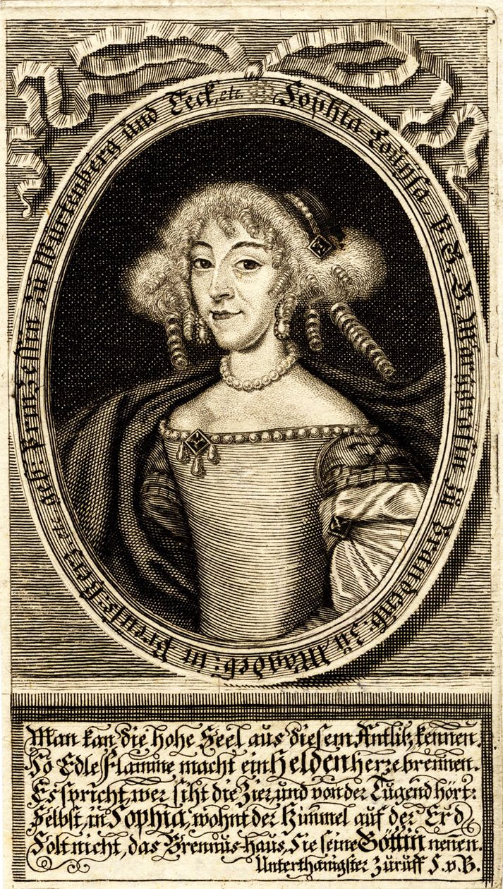 Sophie Louise Württemberg-Stuttgart portréja 1642-1702,... őrgróf, 1672. alkotó: Jacob Sandrart von