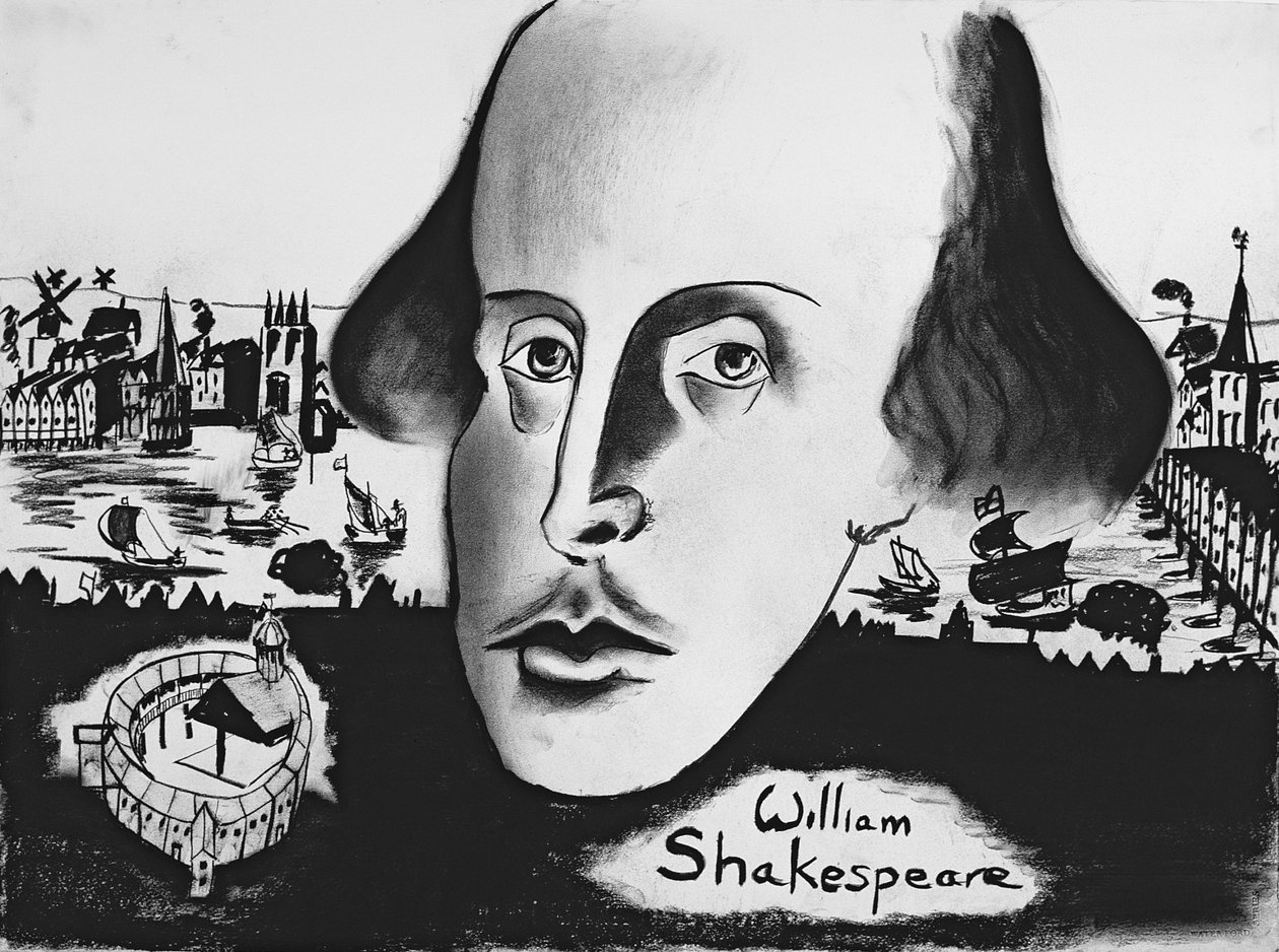 William Shakespeare (1564-1616) 1994 (szén papíron) alkotó: Jacob Sutton