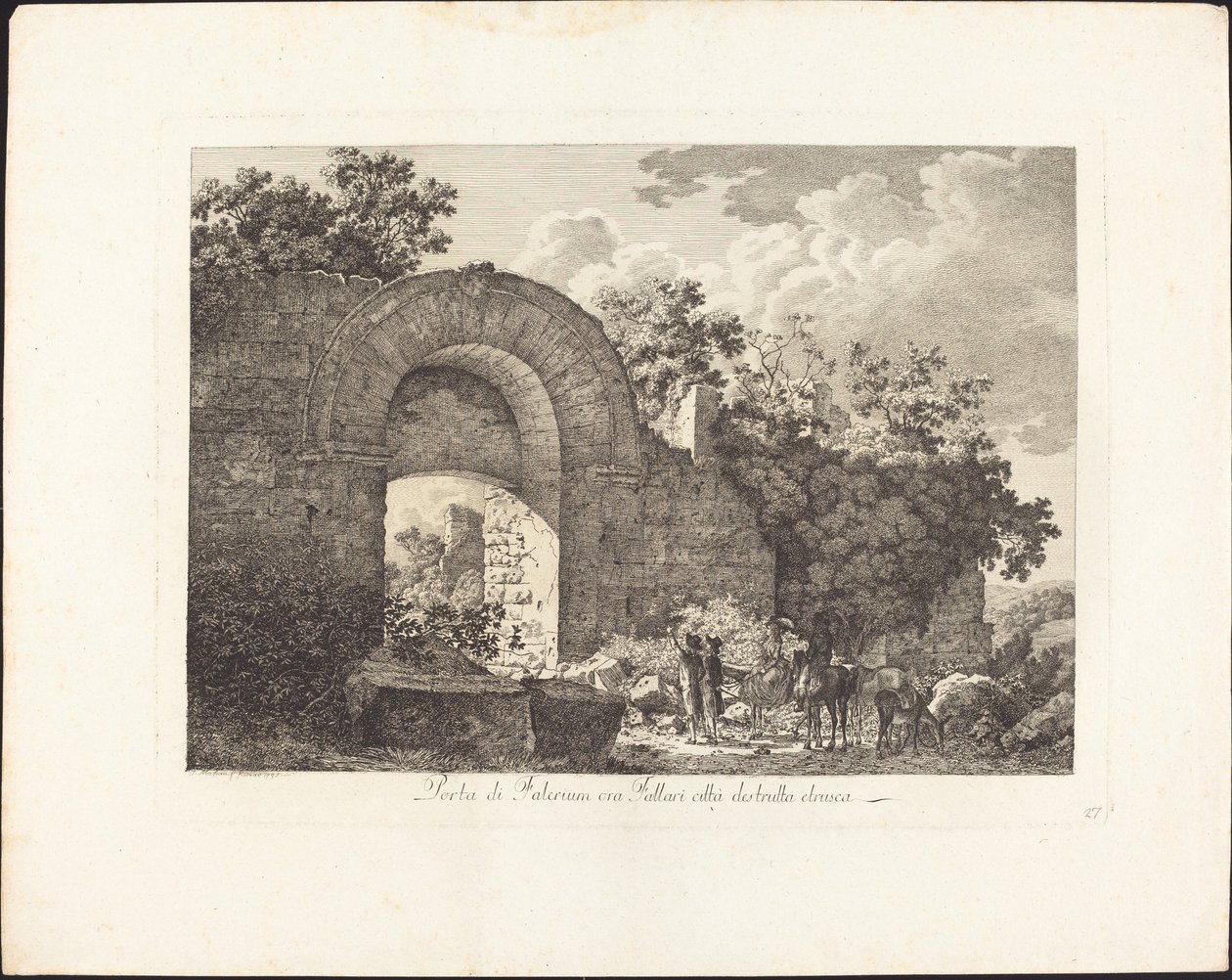 Porta di Falerium, ma Fallari, egy elpusztított etruszk város alkotó: Jacob Wilhelm Mechau
