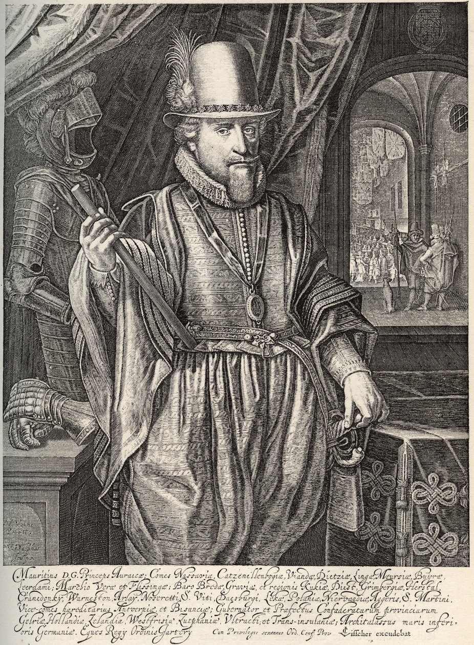Maurice de Nassau (1567-1625), Orange hercege, Nassau grófja portréja. Willem Jacobsz Delff (1580-1638) metszete XVII alkotó: Jacob Willemsz Delff