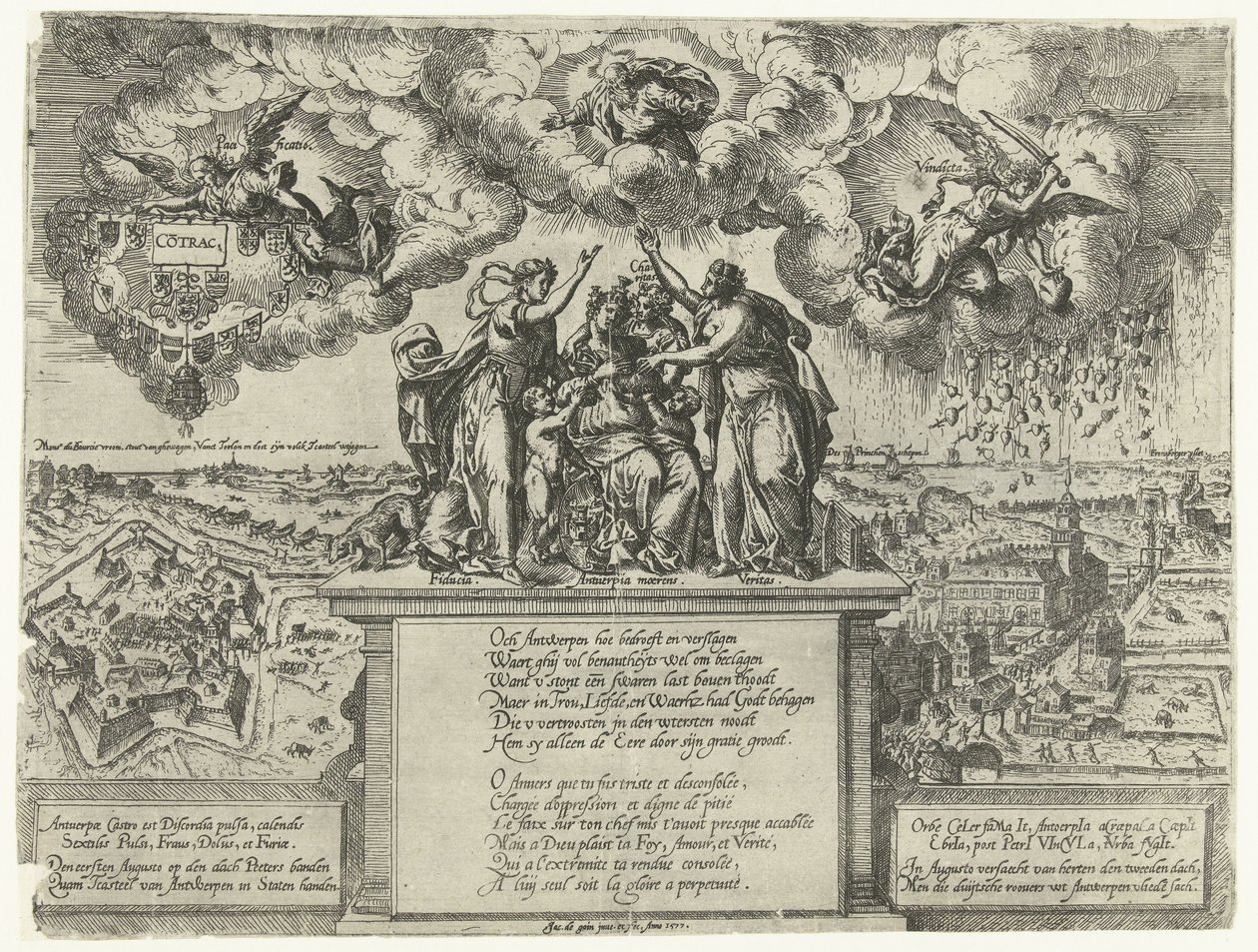 Az antwerpeni fellegvár meghódításának allegóriája, 1577 alkotó: Jacob de Gheyn (I)