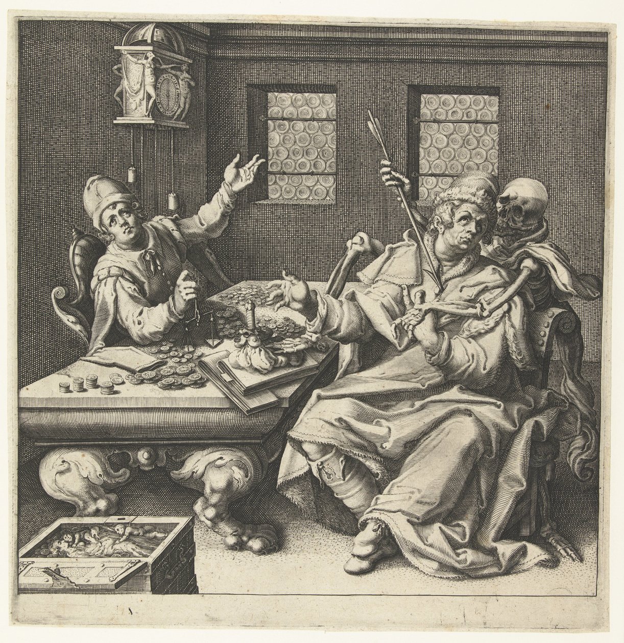 A pénzmérlegek és a halál alkotó: Jacob de Gheyn (II) (workshop of)