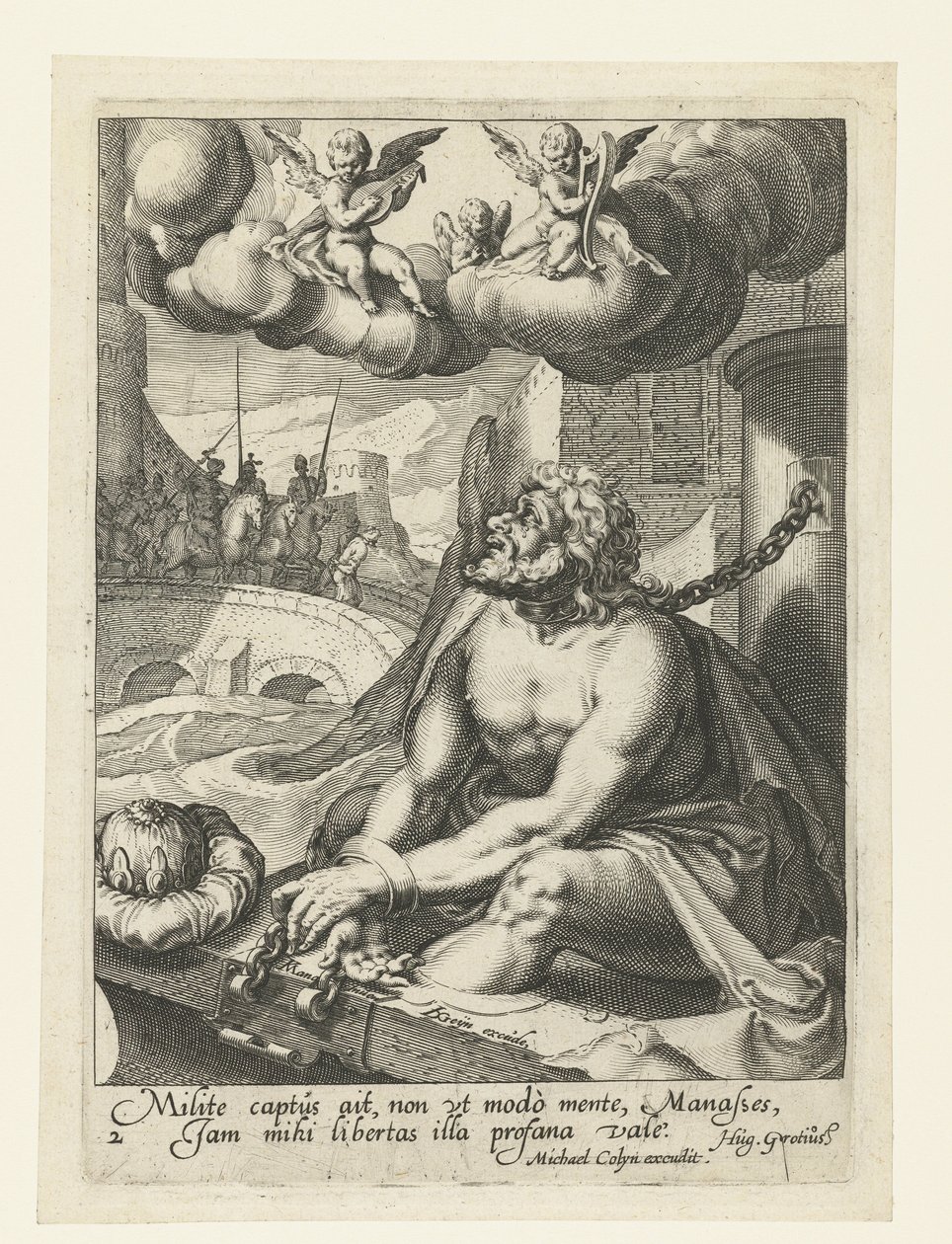 Manassé, mint bűnbánó bűnös Nyolc bűnbánó bűnös az Ó- és Újszövetségből (sorozat címe) alkotó: Jacob de Gheyn (II) (workshop of)