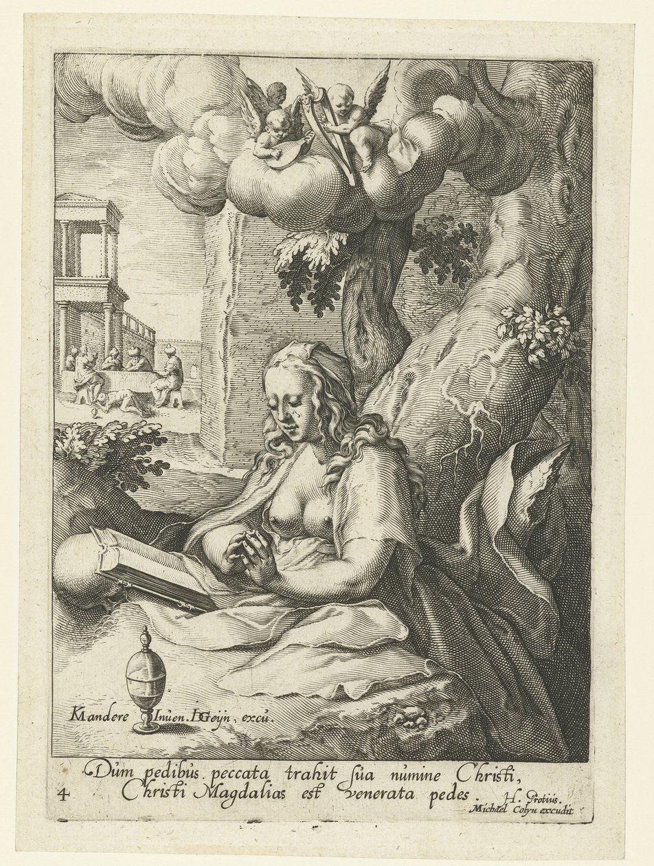 Mária Magdolna, mint bűnbánó bűnös Nyolc bűnbánó bűnös az Ó- és Újszövetségből (sorozat címe) alkotó: Jacob de Gheyn (II) (workshop of)