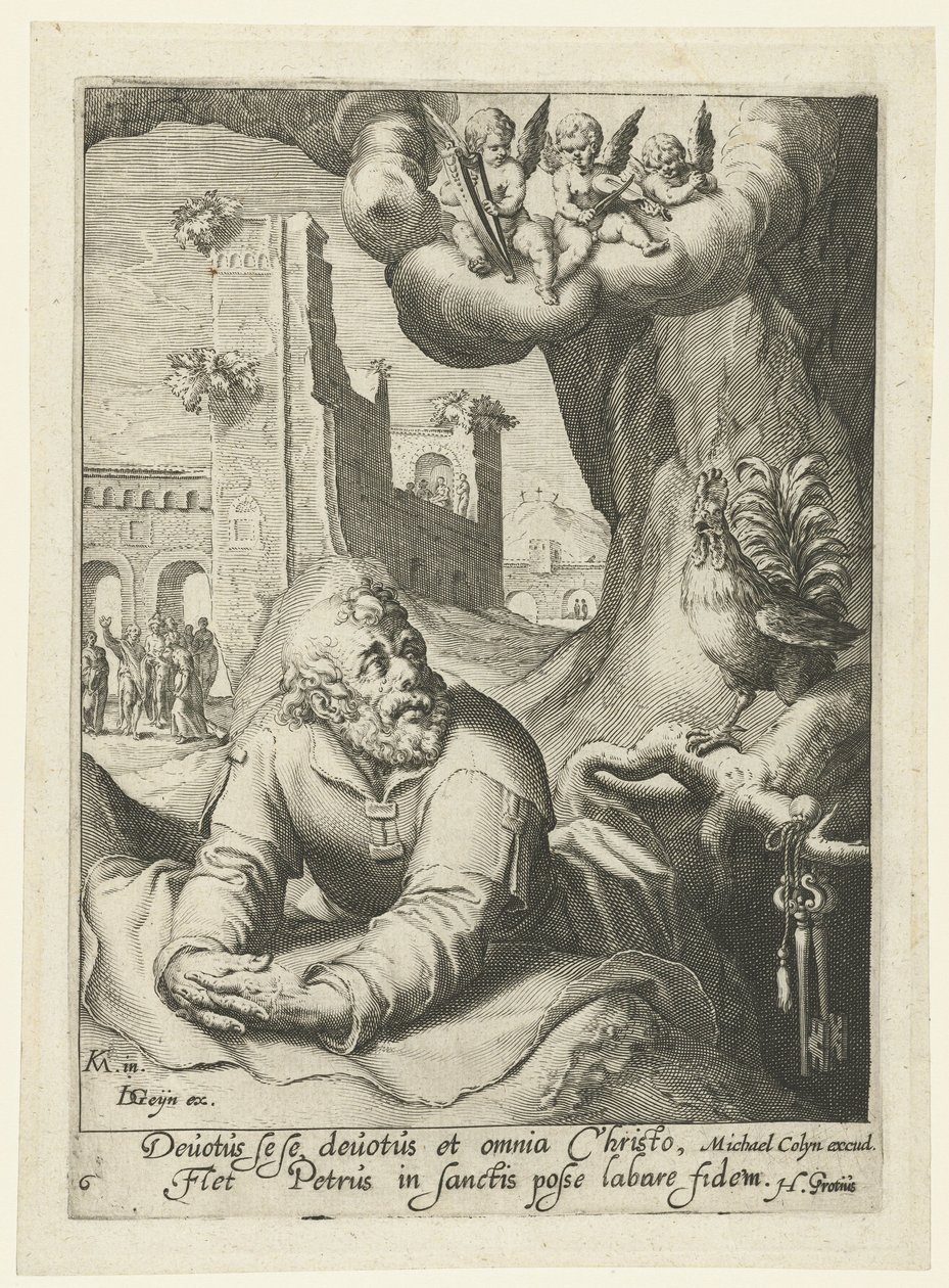 Péter, mint bűnbánó bűnös Nyolc bűnbánó bűnös az Ó- és Újszövetségből (sorozat címe) alkotó: Jacob de Gheyn (II) (workshop of)