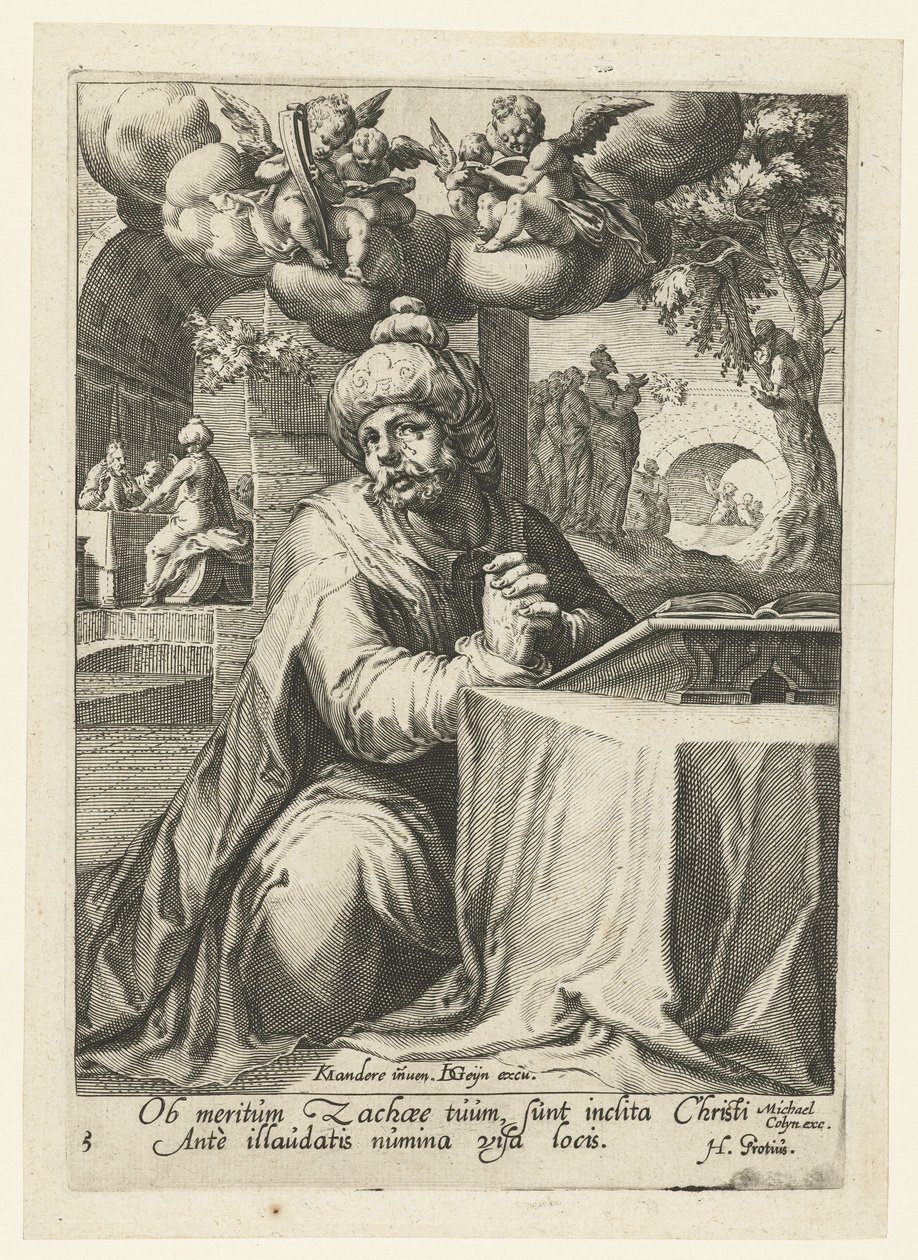 Zakeus, mint bűnbánó bűnös Nyolc bűnbánó bűnös az Ó- és Újszövetségből (sorozat címe) alkotó: Jacob de Gheyn (II) (workshop of)