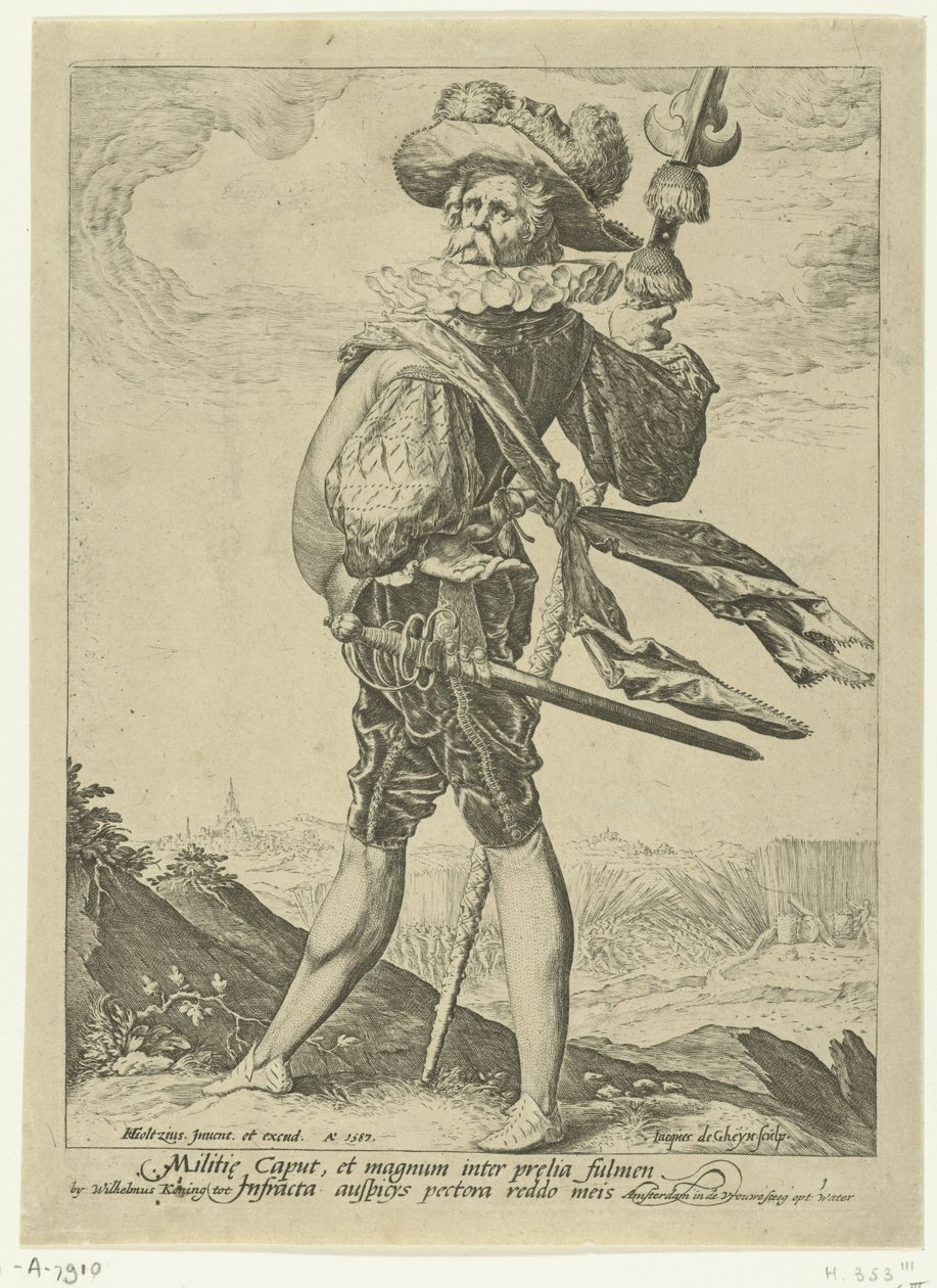 Ezredes Tisztek és katonák (sorozat címe) alkotó: Jacob de Gheyn (II)