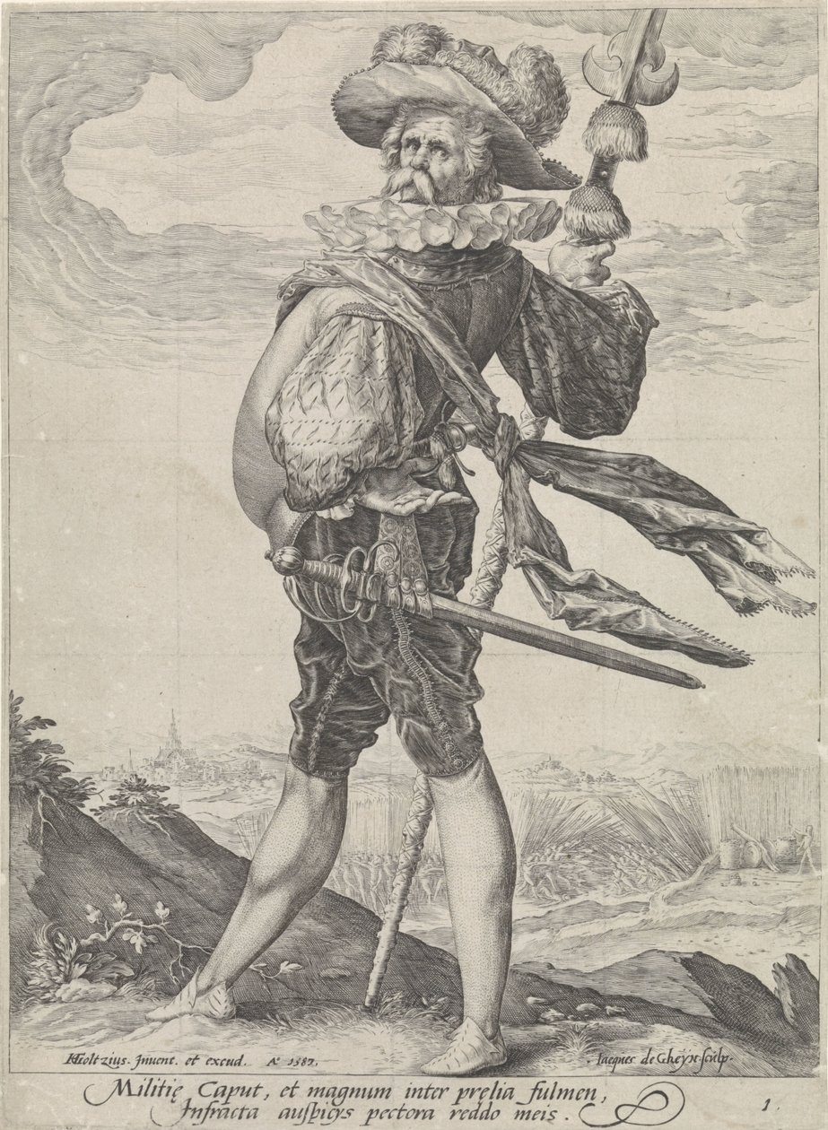 Ezredes Tisztek és katonák (sorozat címe) alkotó: Jacob de Gheyn (II)