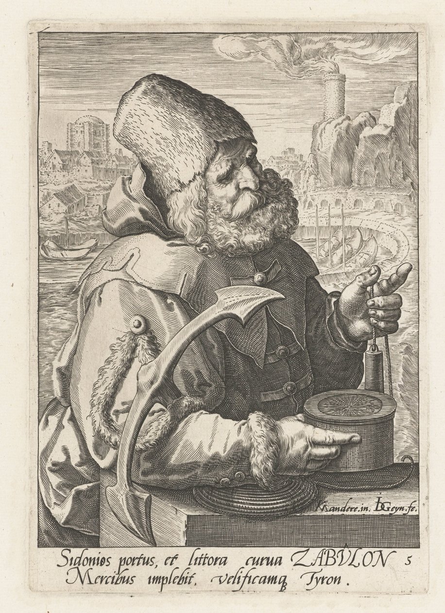 Zebulon őse Izrael ősei (sorozat címe) Jákob tizenkét fia (sorozat címe) alkotó: Jacob de Gheyn (II)