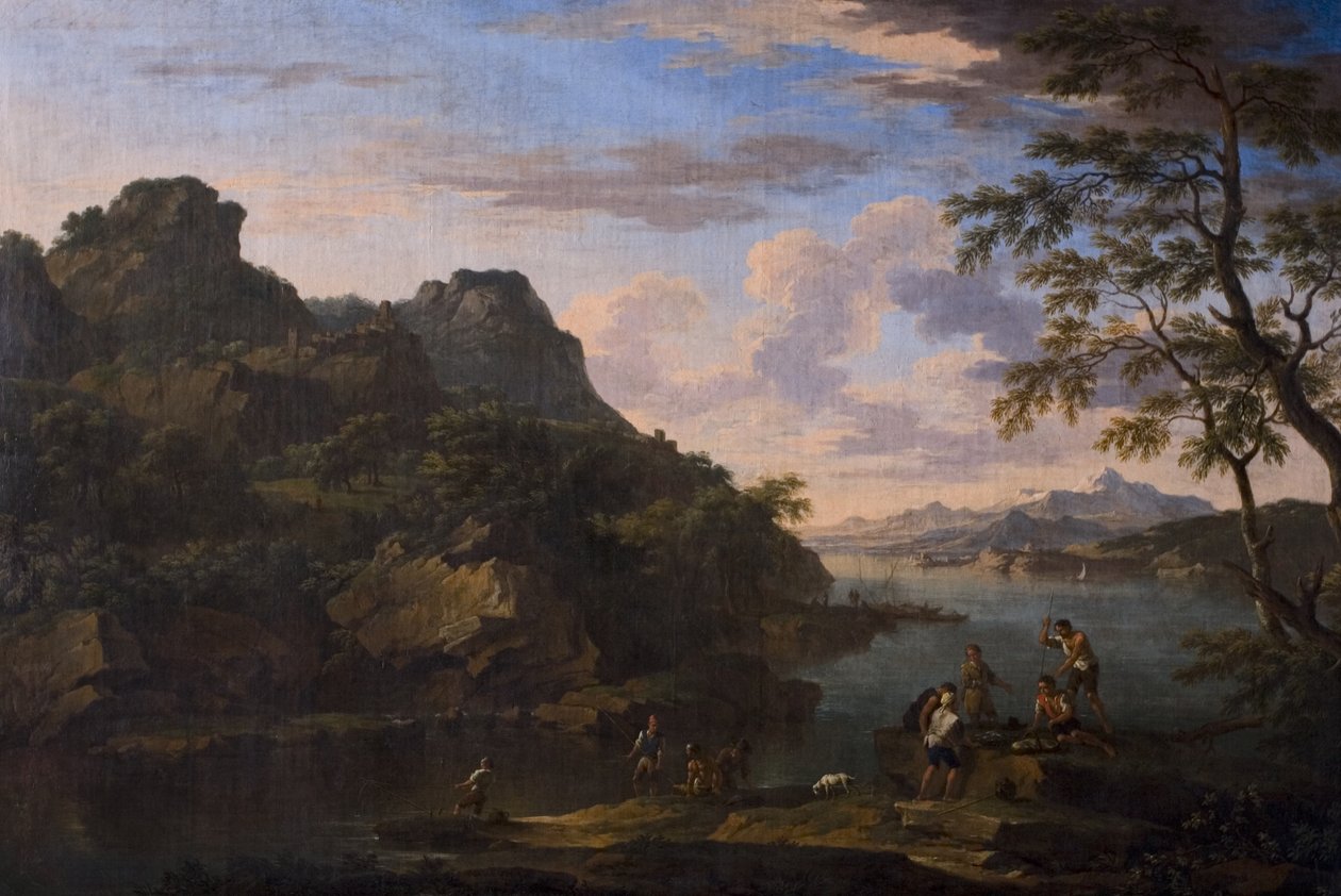 Klasszikus táj alakokkal, 17. század vége alkotó: Jacob de Heusch