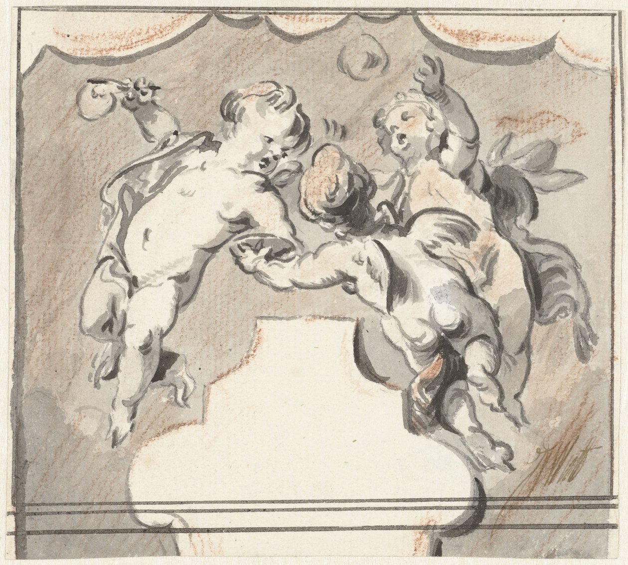 Három lebegő putti alkotó: Jacob de Wit
